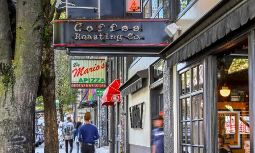 the exterior of a cafe